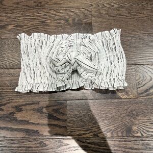Lush White Tube Top with Black Stripes